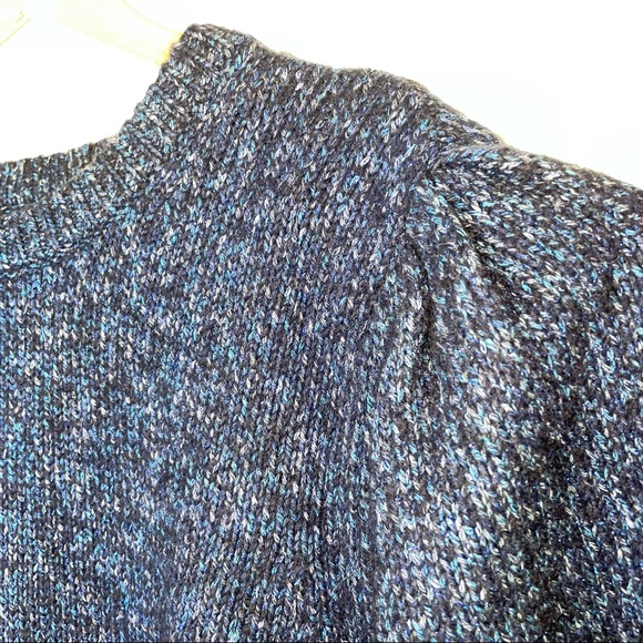 NWT Banana Republic Blue Marled Puffed Sleeve Marled Crew Neck Sweater. Size XXL - Picture 4 of 7